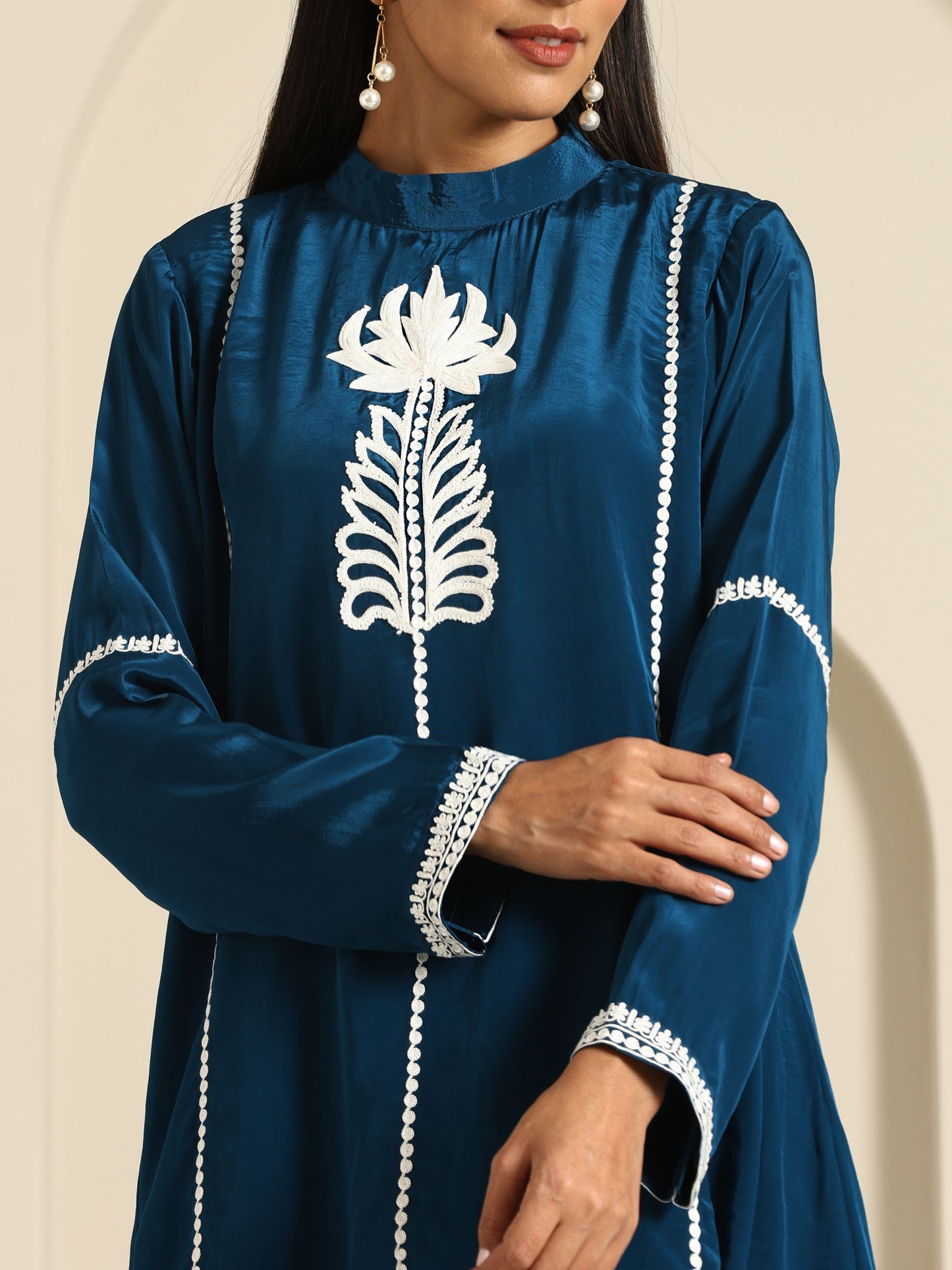 Gul Blue Crepe Co-ord Set