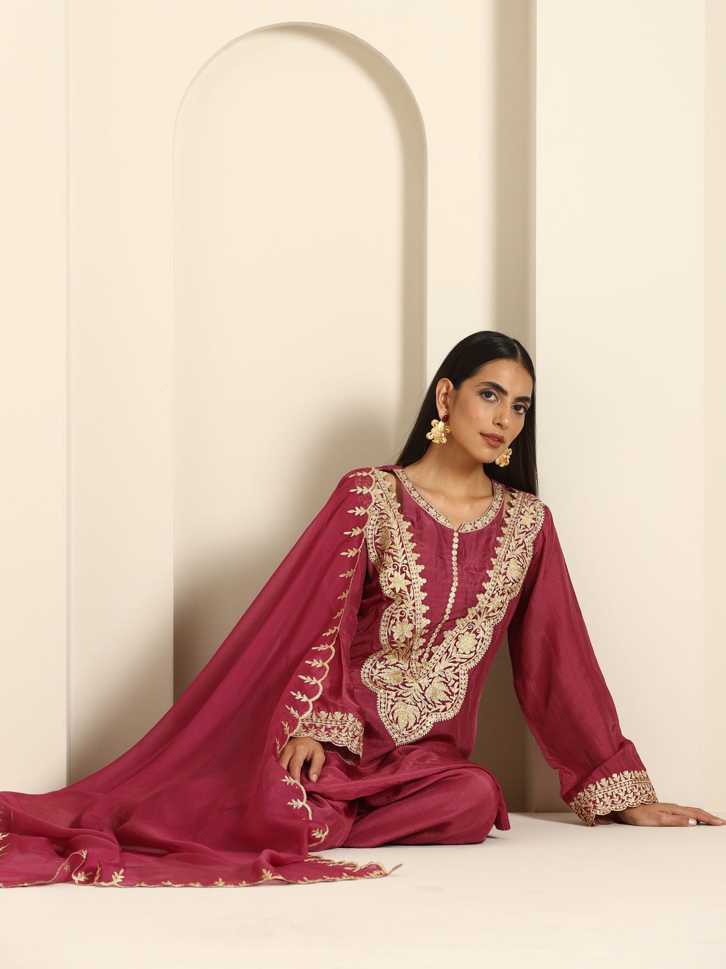 Gul Mauve Shade Suit Set