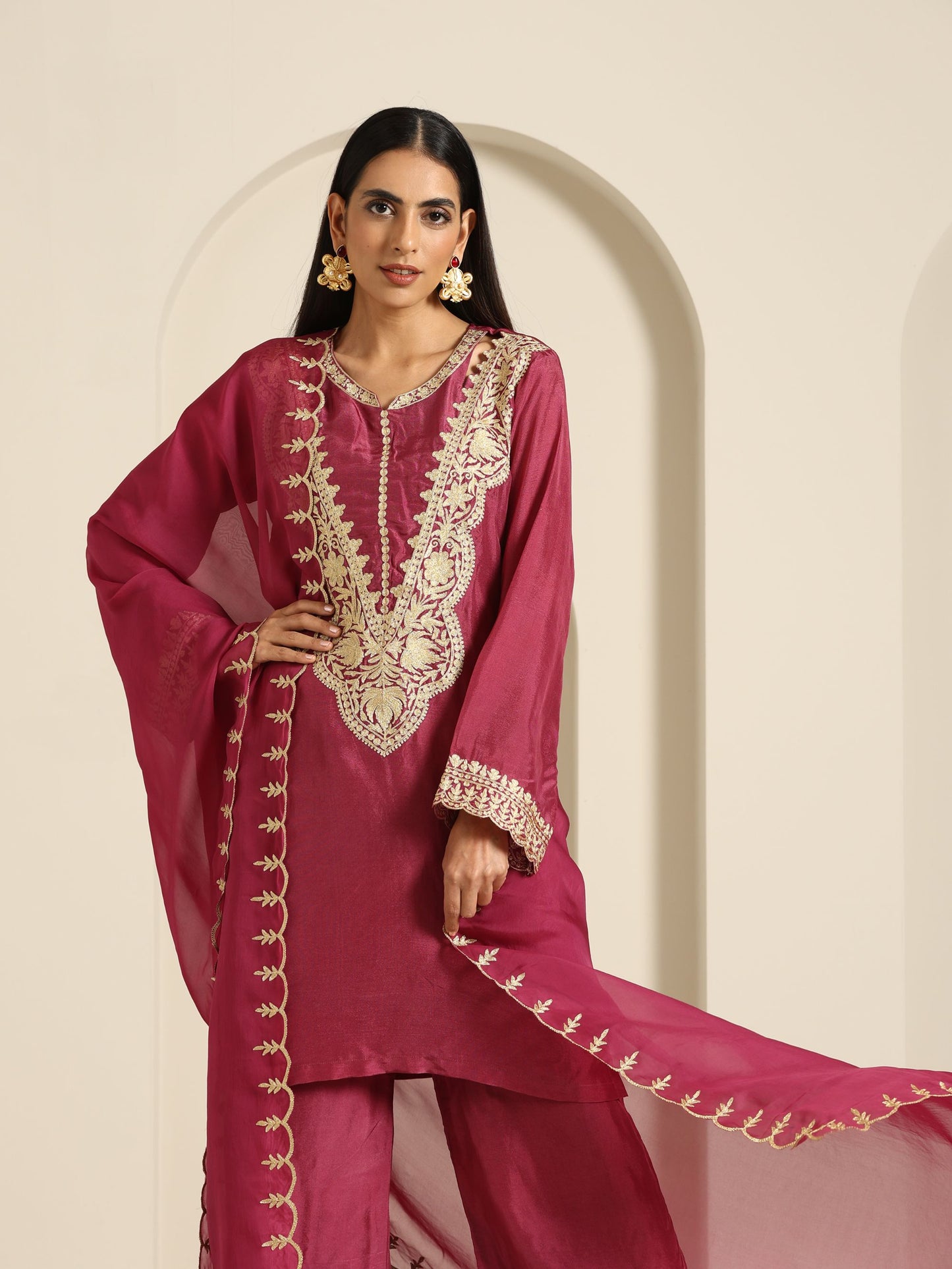 Gul Mauve Shade Suit Set