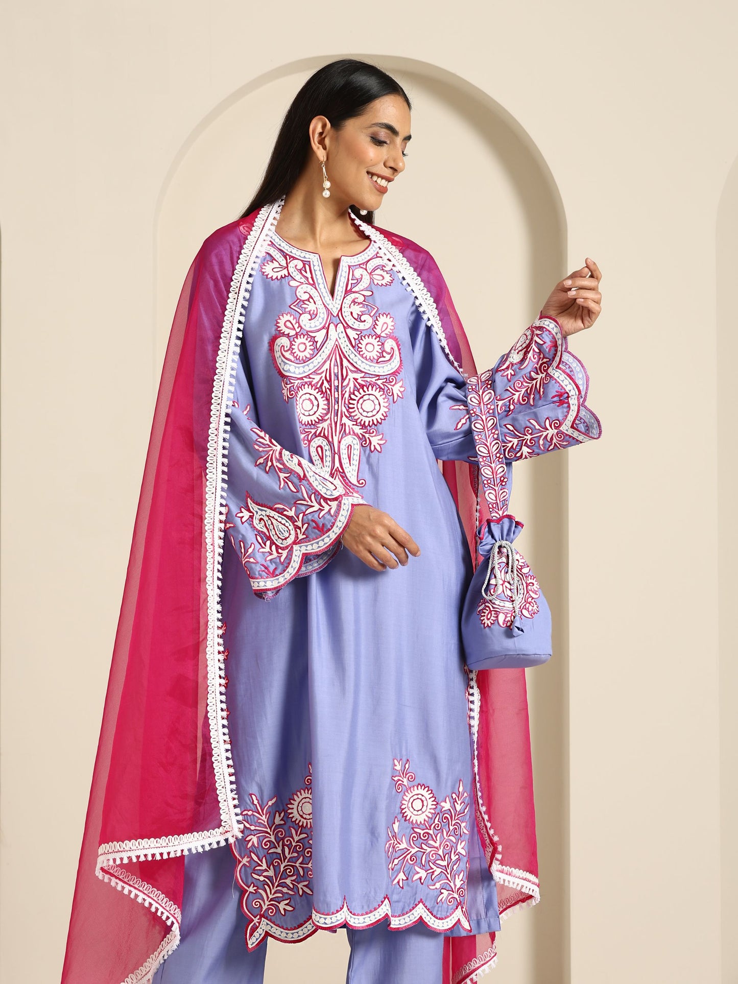 Gul Purple & Hot Pink Suit Set