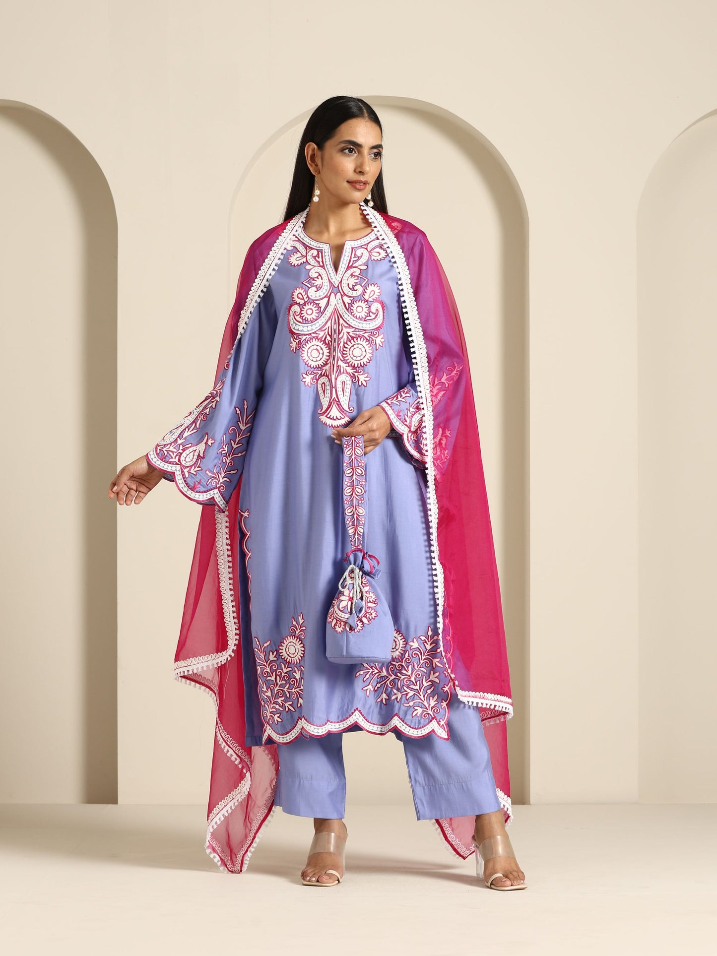 Gul Purple & Hot Pink Suit Set