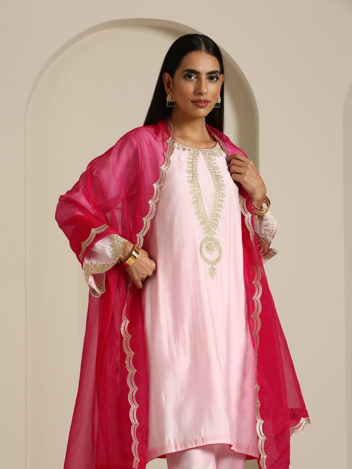 Gul Baby Pink & Hot Pink Suit Set
