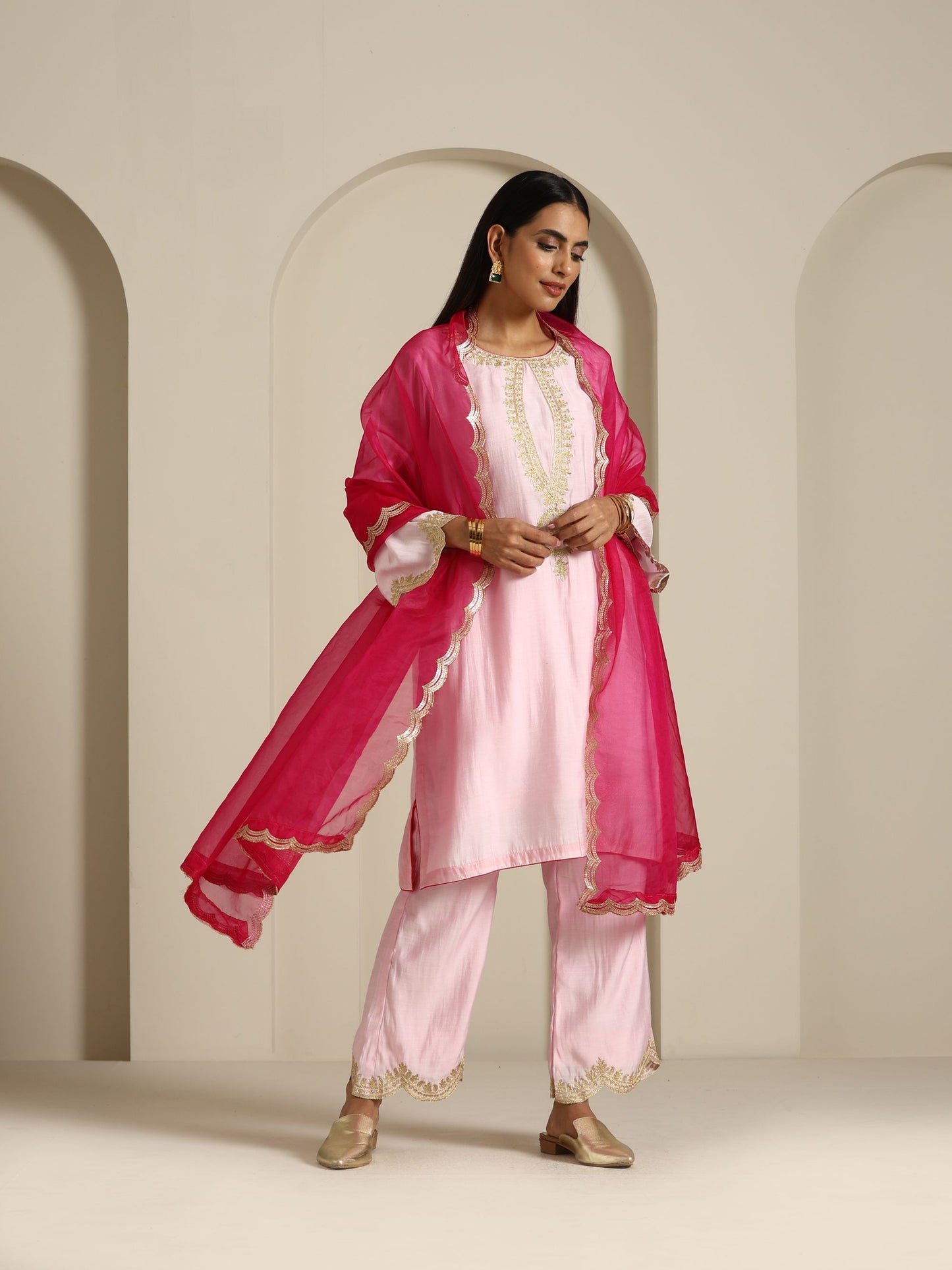 Gul Baby Pink & Hot Pink Suit Set