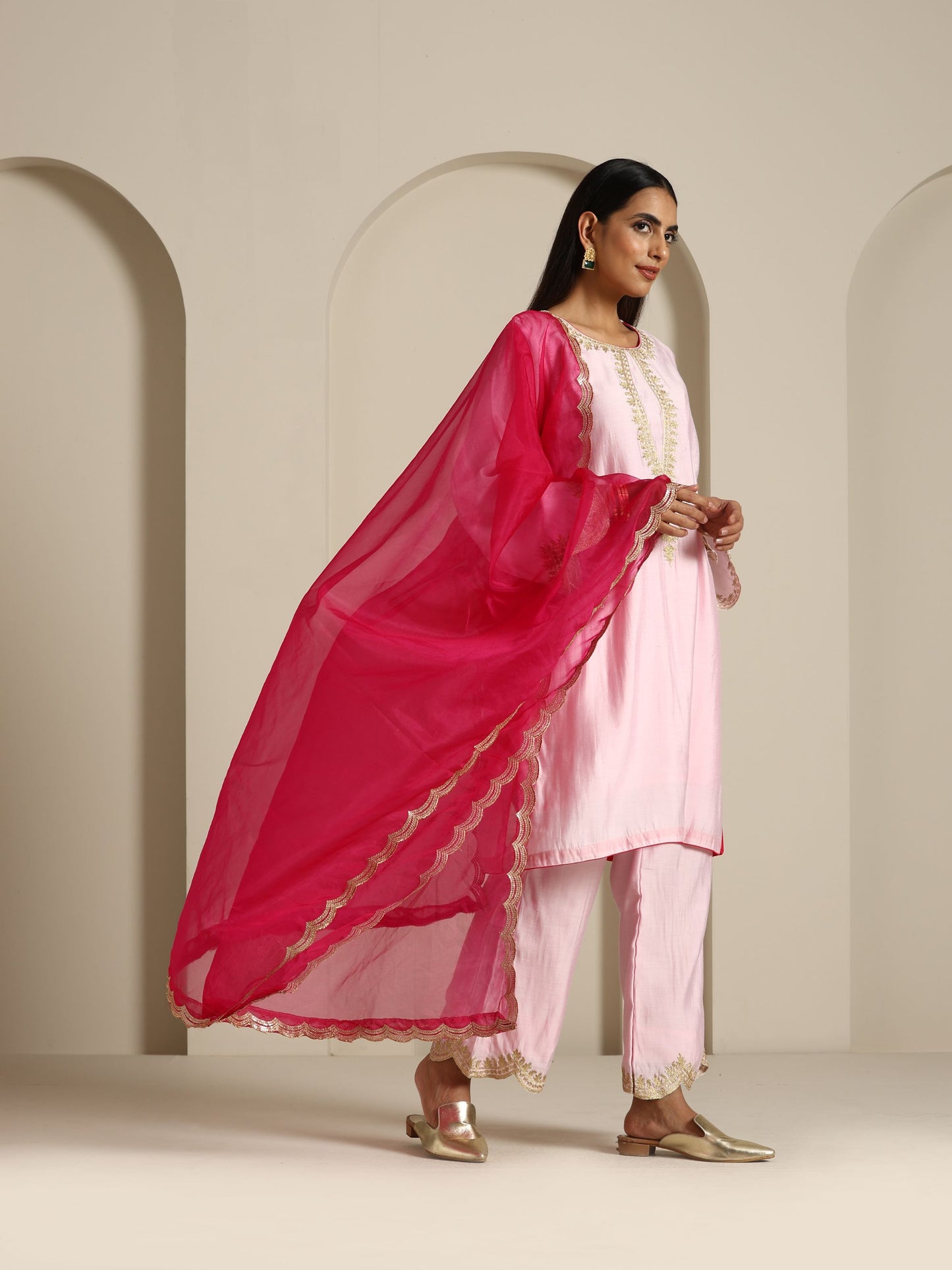Gul Baby Pink & Hot Pink Suit Set
