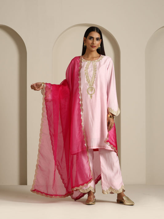 Gul Baby Pink & Hot Pink Suit Set
