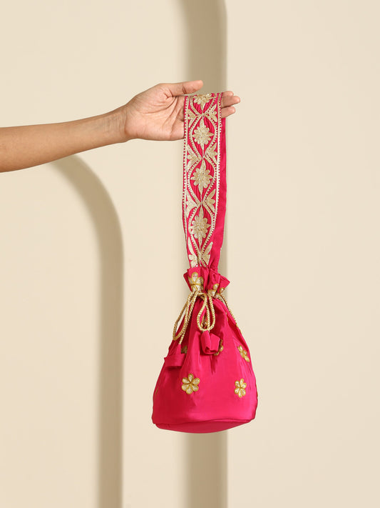 Rang Hot Pink & Yellow Potli
