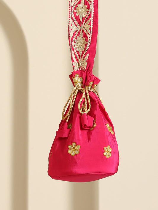 Rang Hot Pink & Yellow Potli