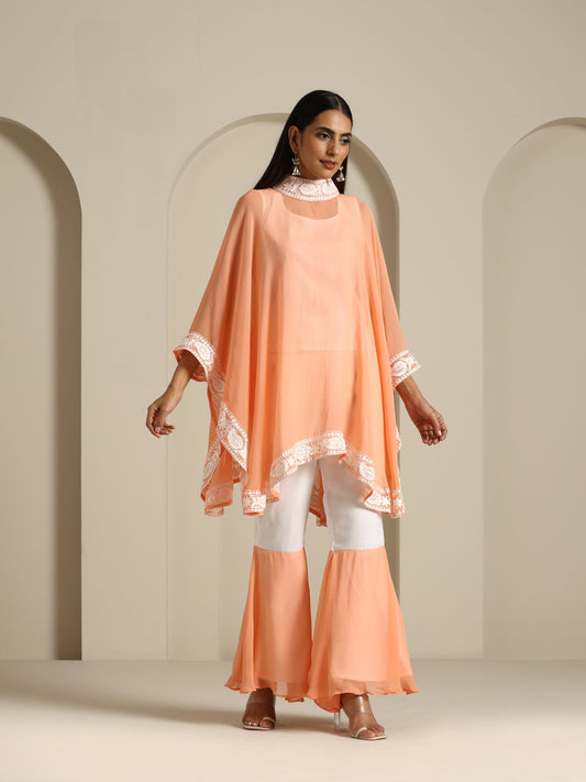 Gul Peach & White Co-ord Set