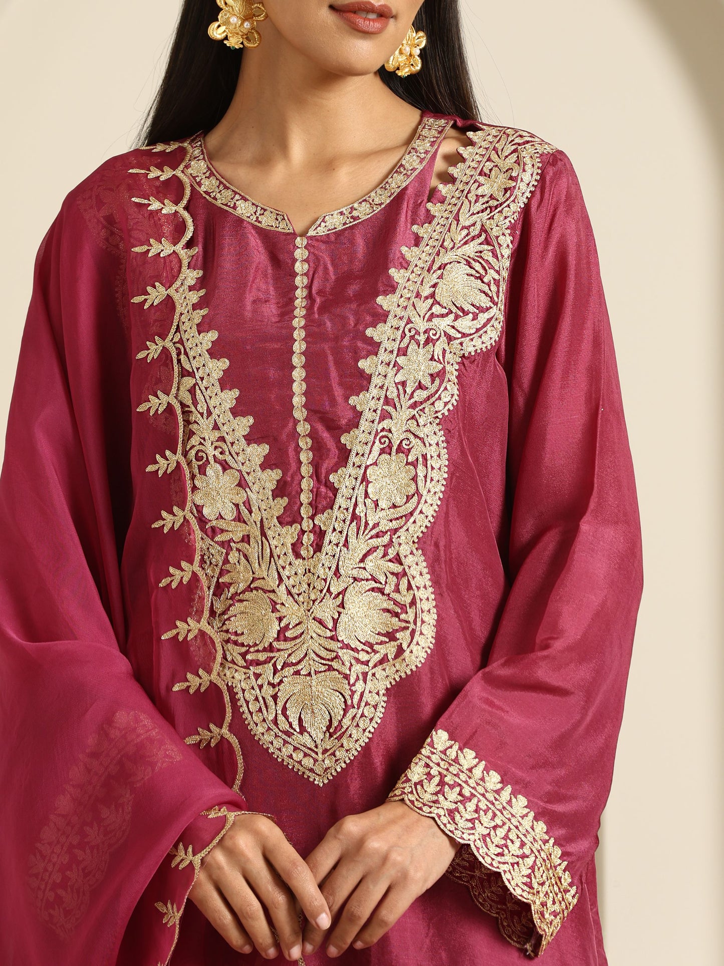 Gul Mauve Shade Suit Set