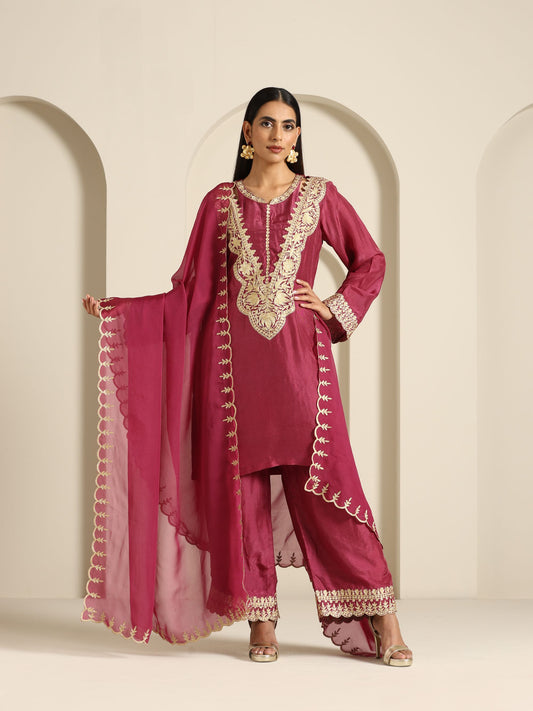 Gul Mauve Shade Suit Set