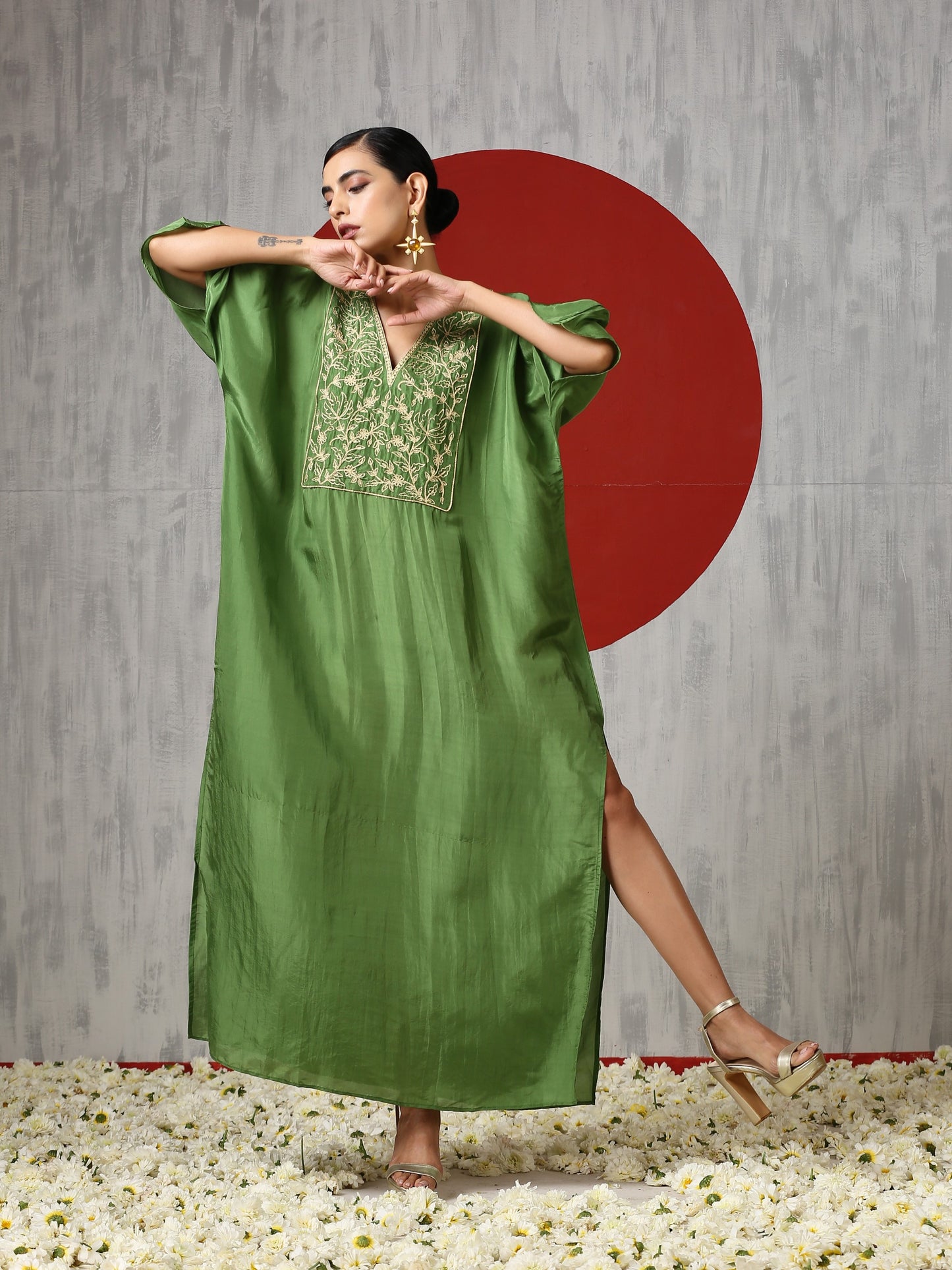 Jashn Green Kaftan