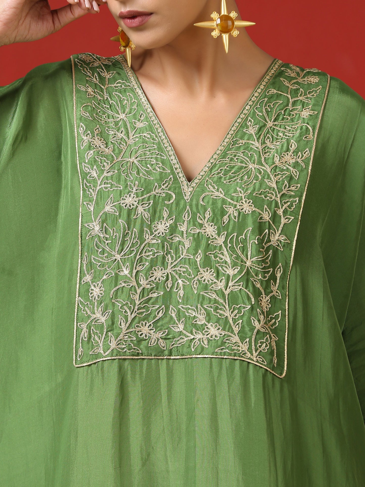 Jashn Green Kaftan