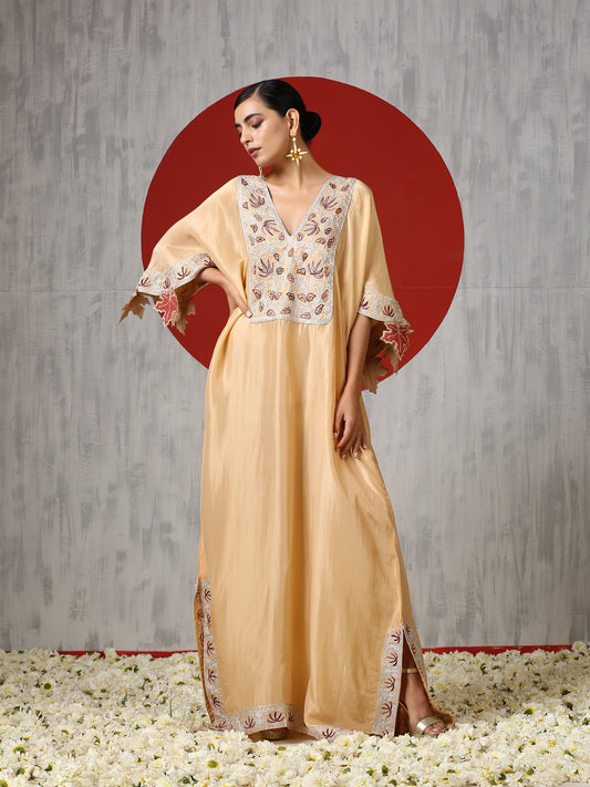 Jashn Chinar Silk Kaftan