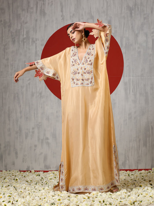 Jashn Chinar Silk Kaftan