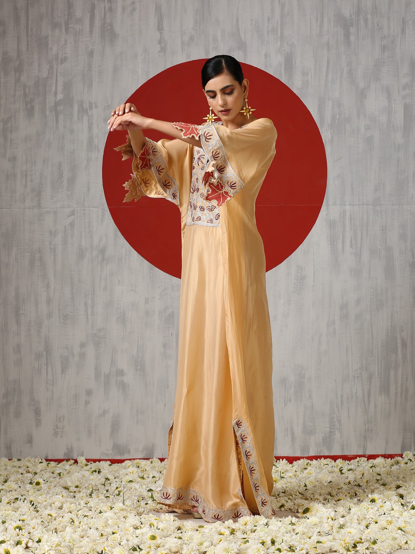 Jashn Chinar Silk Kaftan