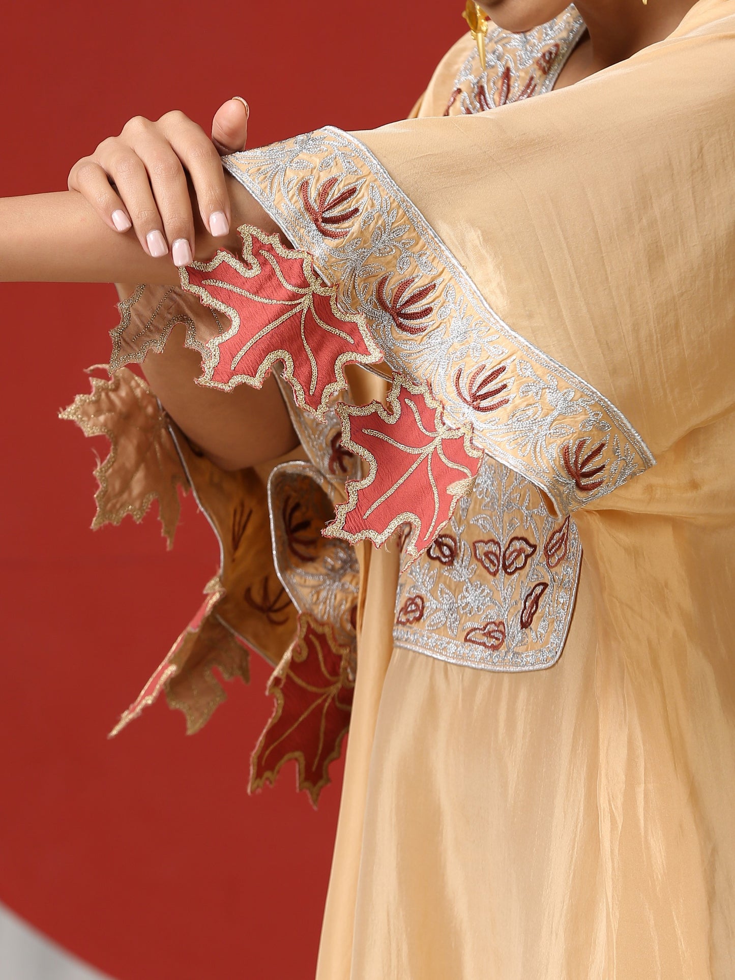 Jashn Chinar Silk Kaftan