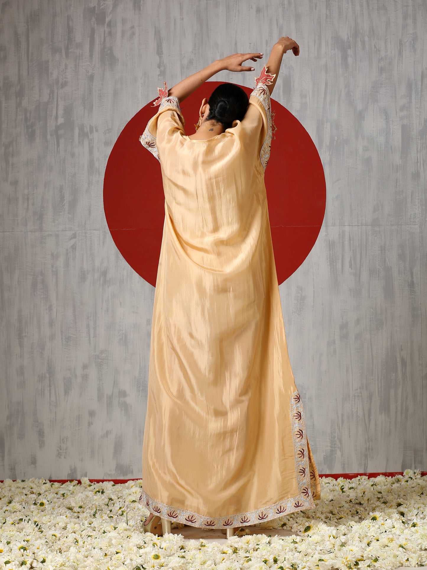Jashn Chinar Silk Kaftan
