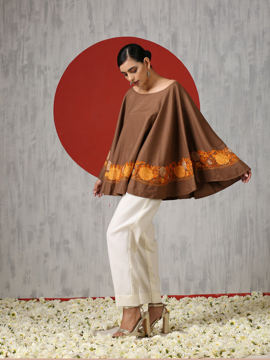 Makhmal Poncho Co-ord Set
