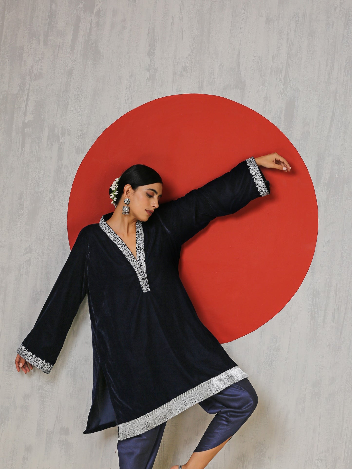 Makhmal Tulip Pants Co-ord Set