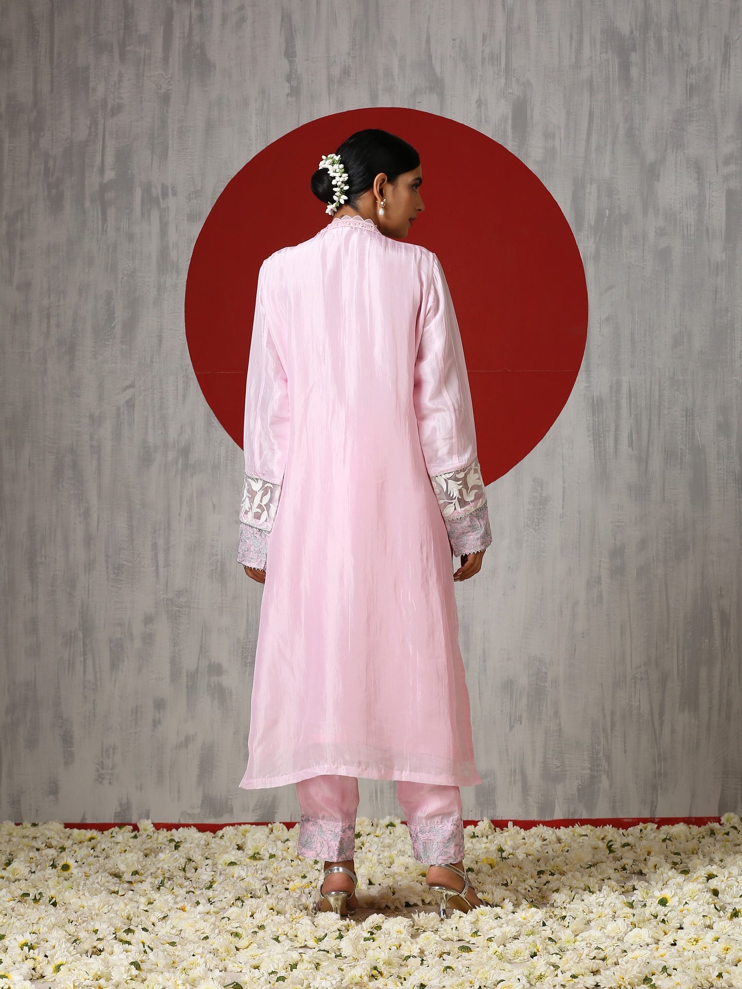 Jashn Pink Silk Suit