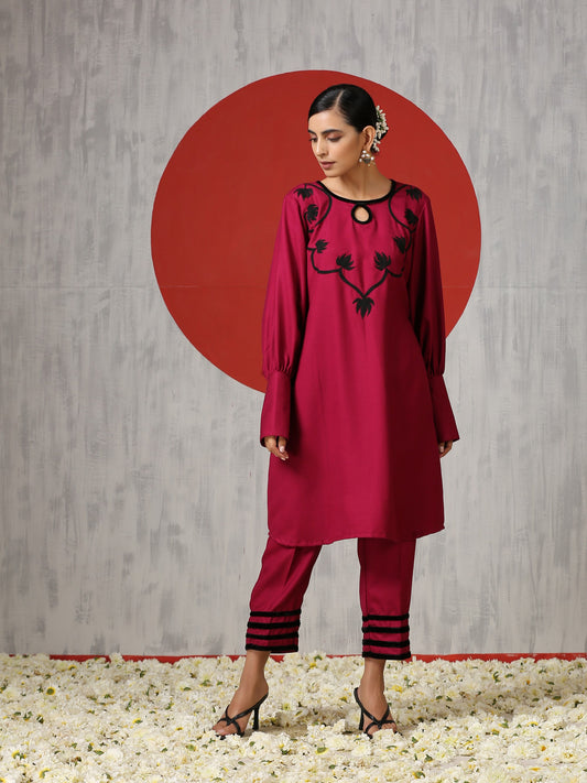 Makhmal Rouge Co-ord Set