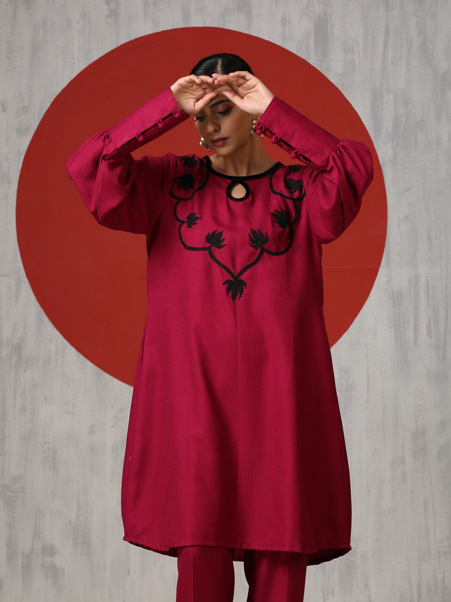 Makhmal Rouge Co-ord Set