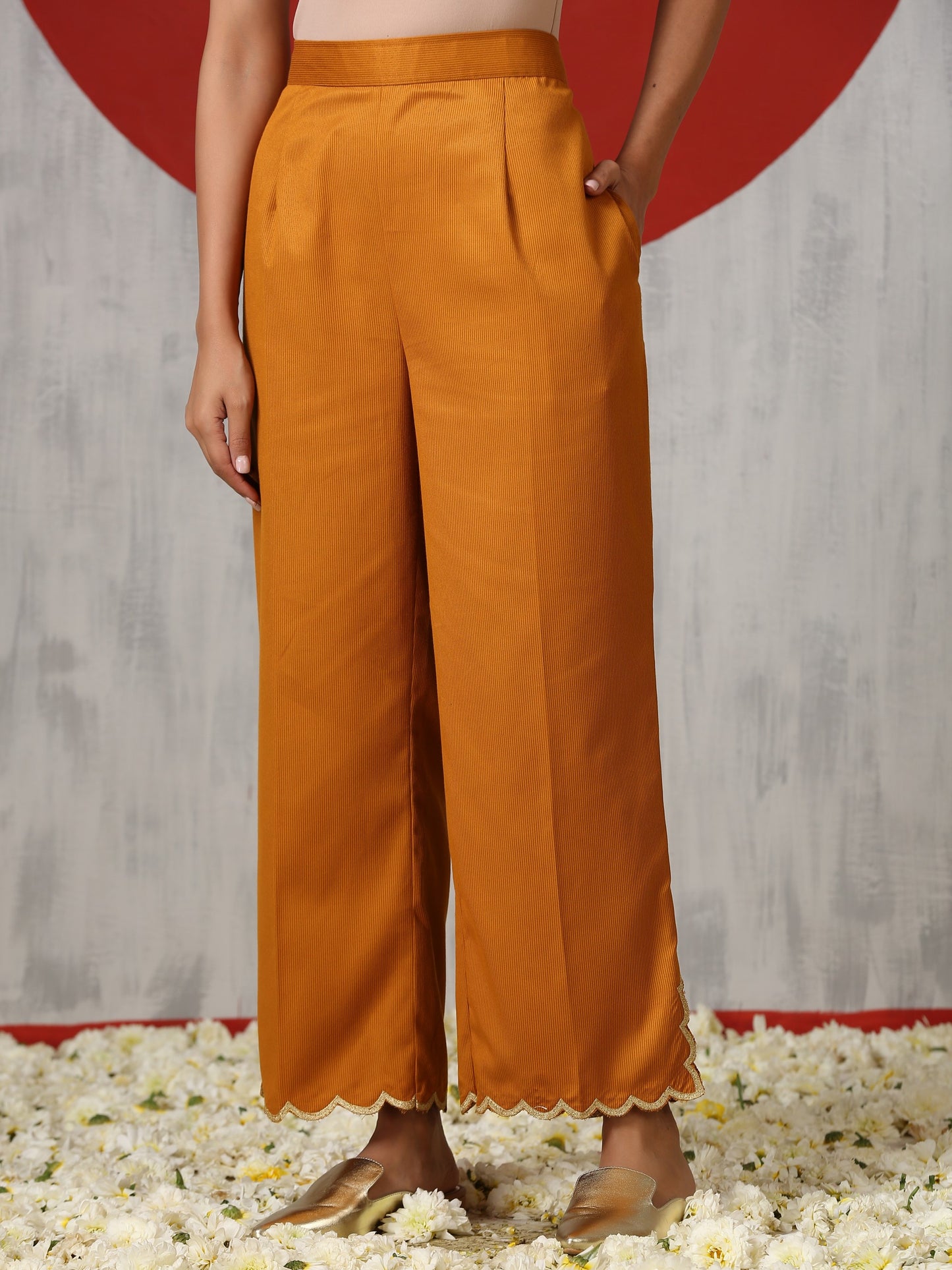 Makhmal Orange Co-ord Set