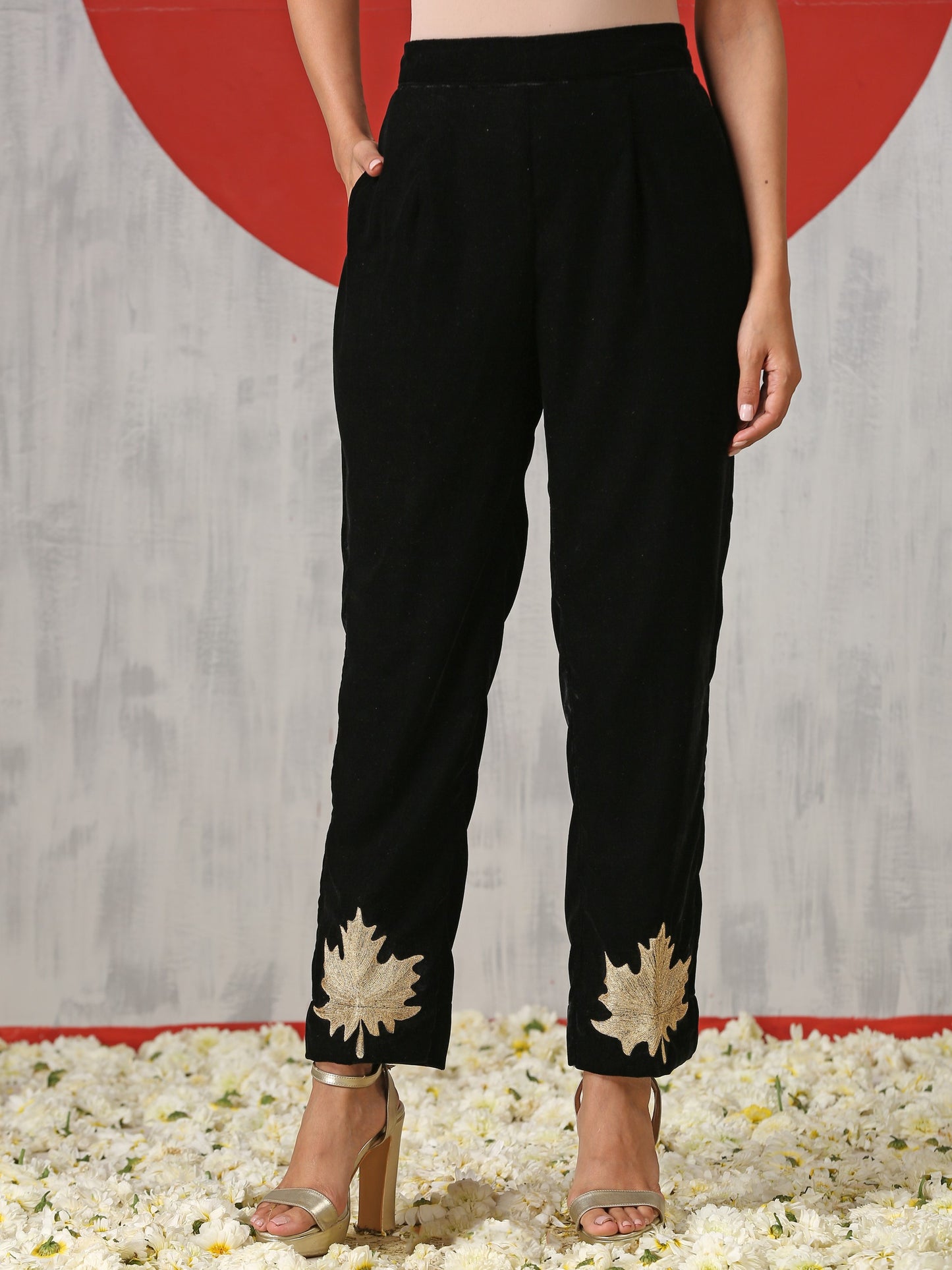 Makhmal Black Chinar Co-ord Set