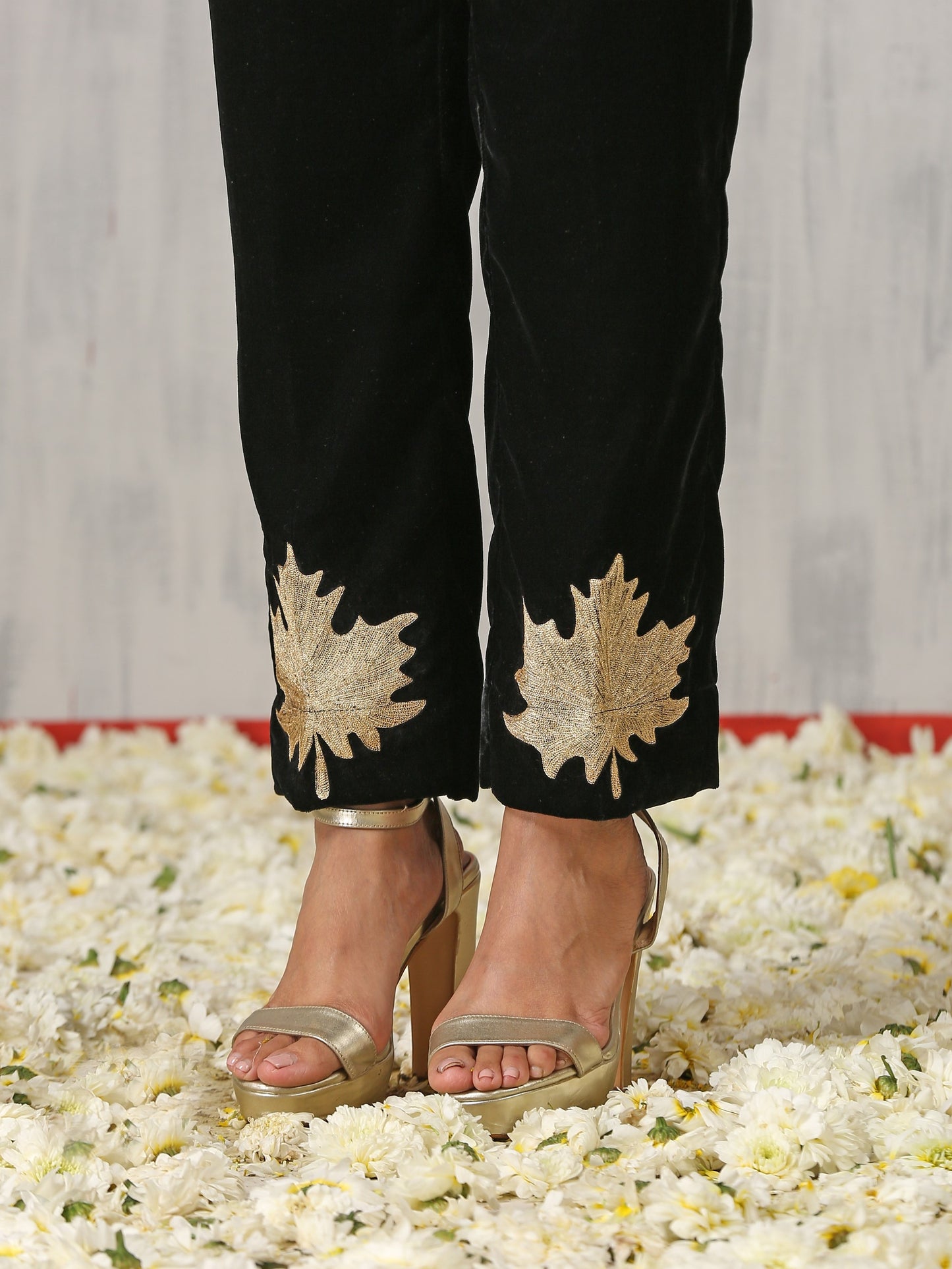 Makhmal Black Chinar Co-ord Set
