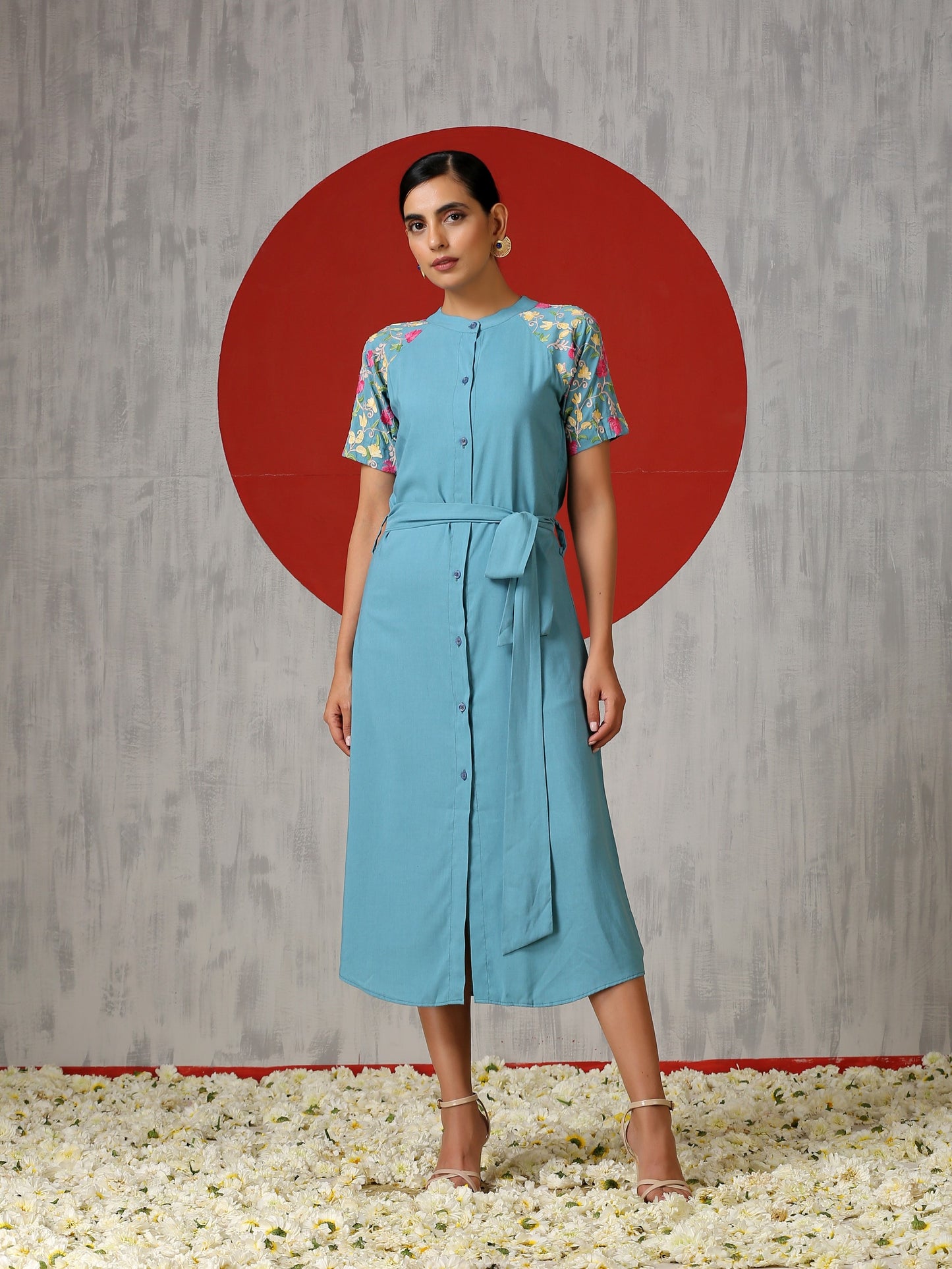 Bahaar Turkish Blue Dress