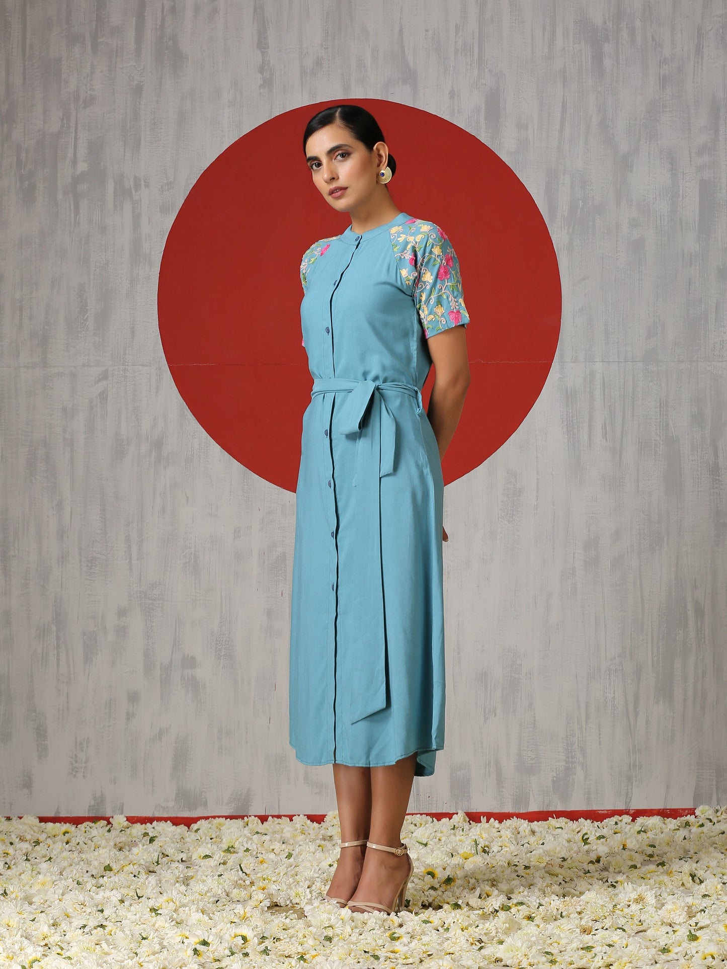 Bahaar Turkish Blue Dress