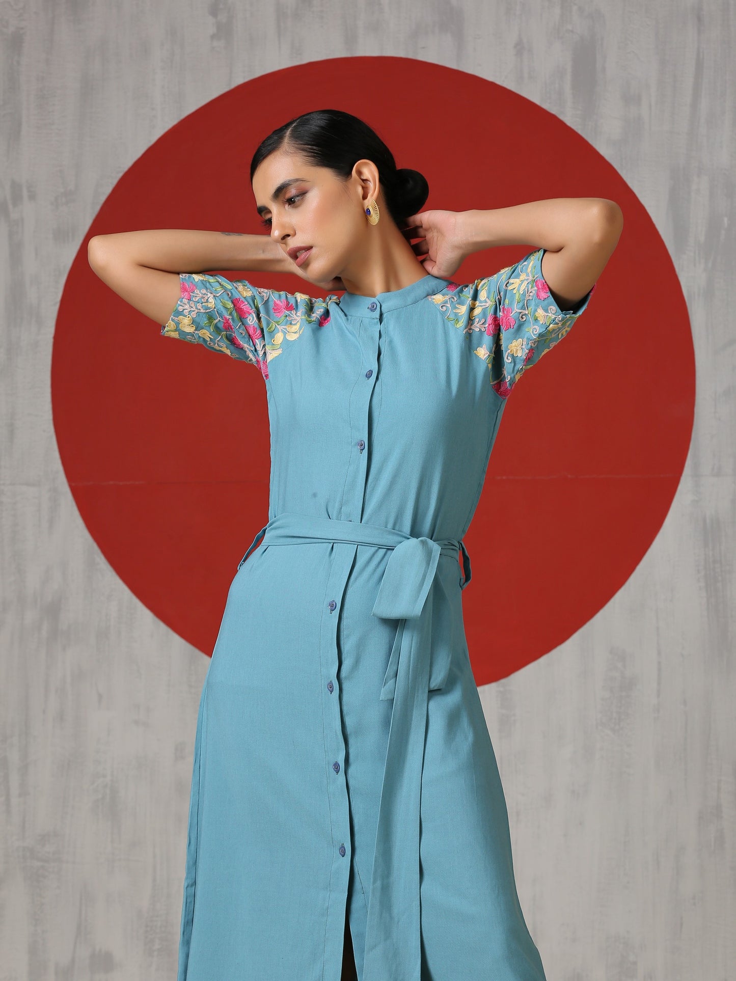 Bahaar Turkish Blue Dress