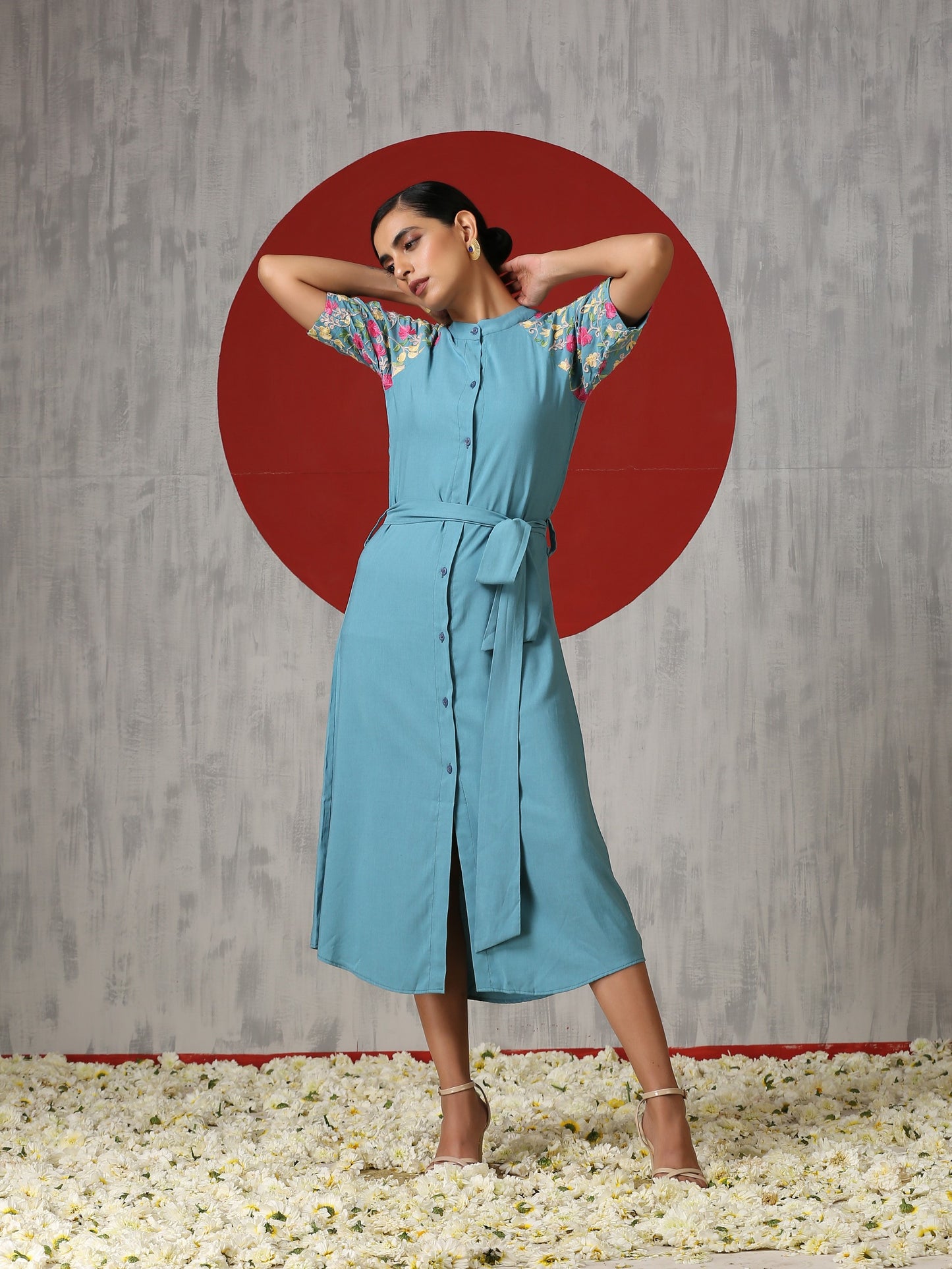 Bahaar Turkish Blue Dress