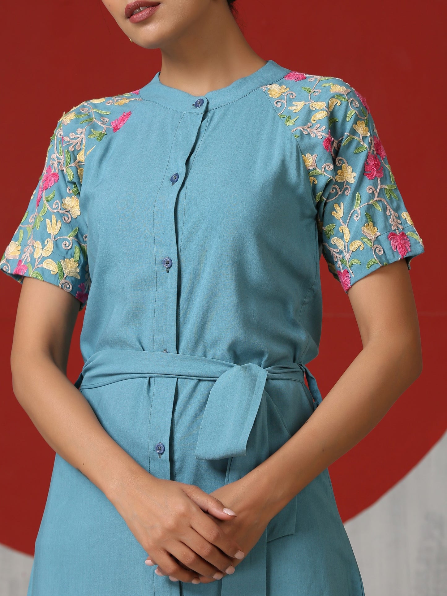 Bahaar Turkish Blue Dress