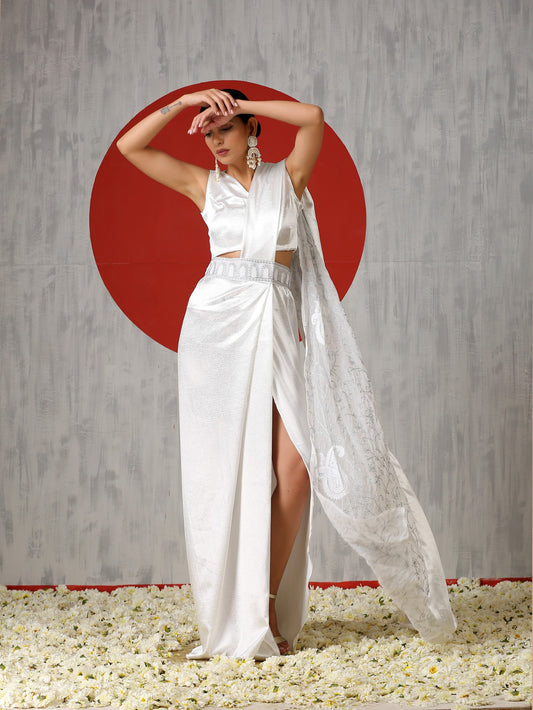 Jashn White Saree