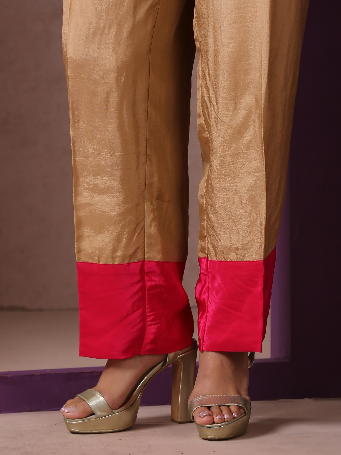 Jashn Beige & Hot Pink Co-ord Set