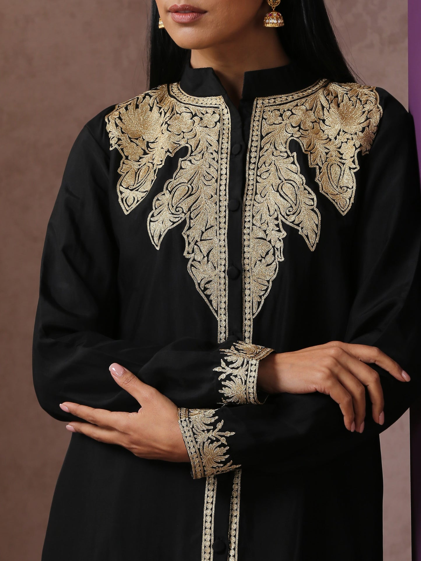 Jashn Black Achkan Style Suit Set