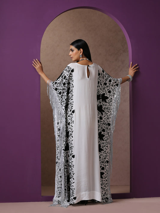 Jashn White & Black Kaftan