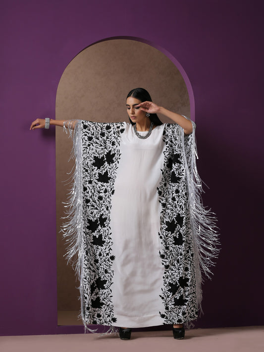 Jashn White & Black Kaftan