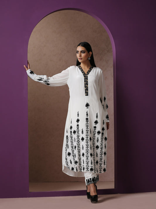 Jashn Pearl White Kurta Set