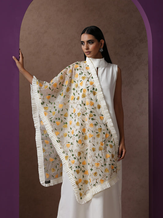 Bahaar Organza Frilled Stole