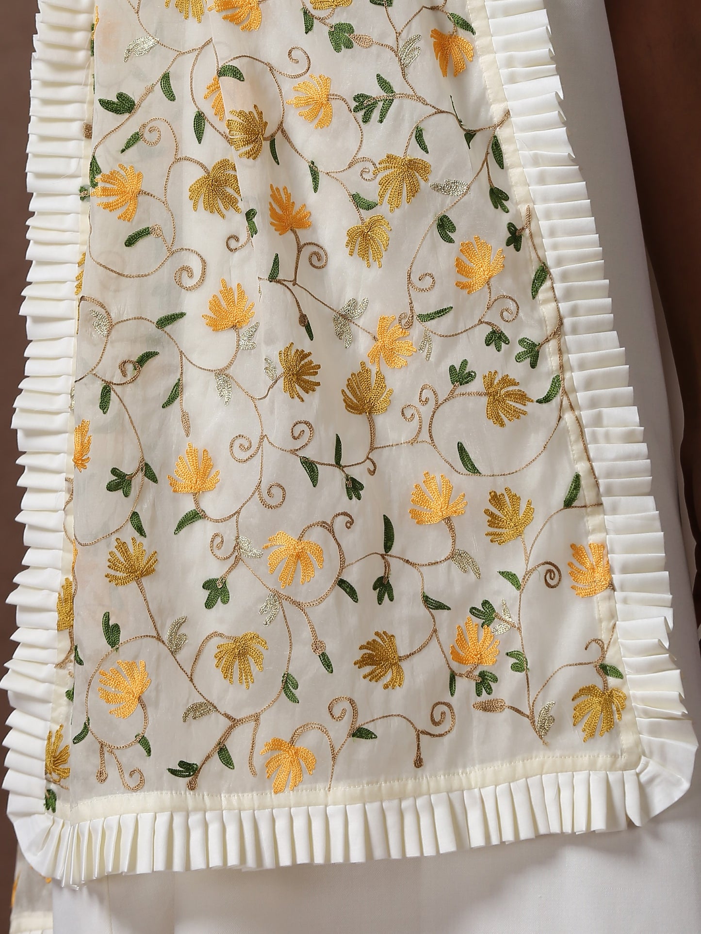 Bahaar Organza Frilled Stole