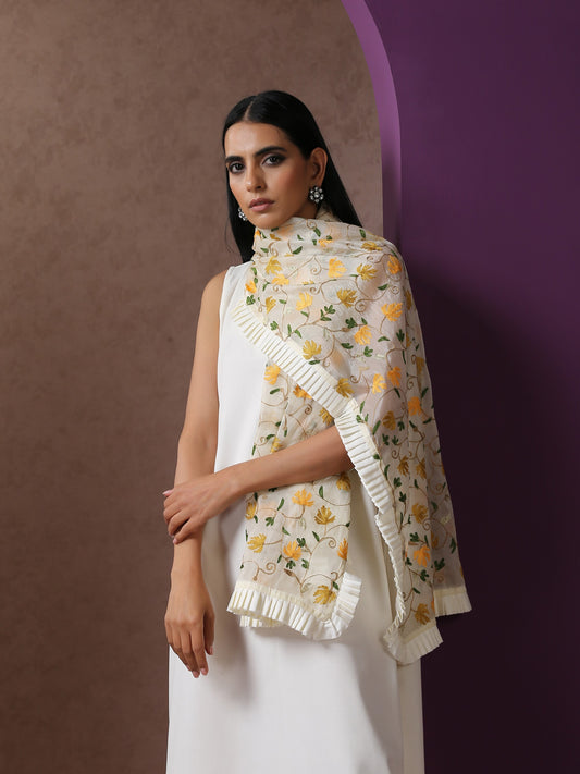 Bahaar Organza Frilled Stole