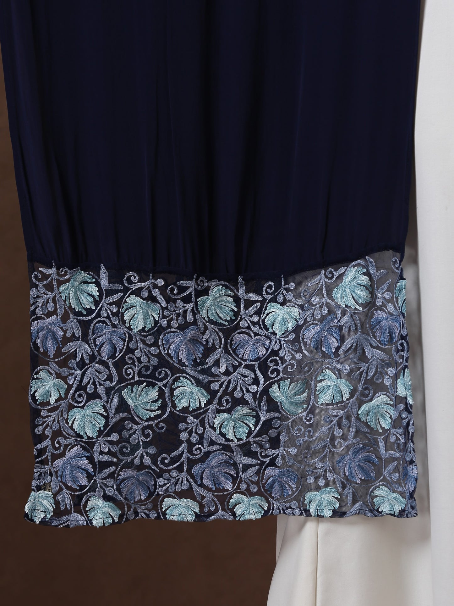 Sabaa Blue Crepe Stole