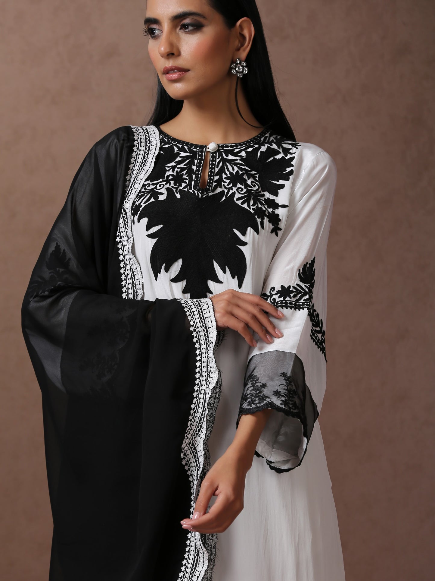 Jashn Chinar Black & White Suit Set