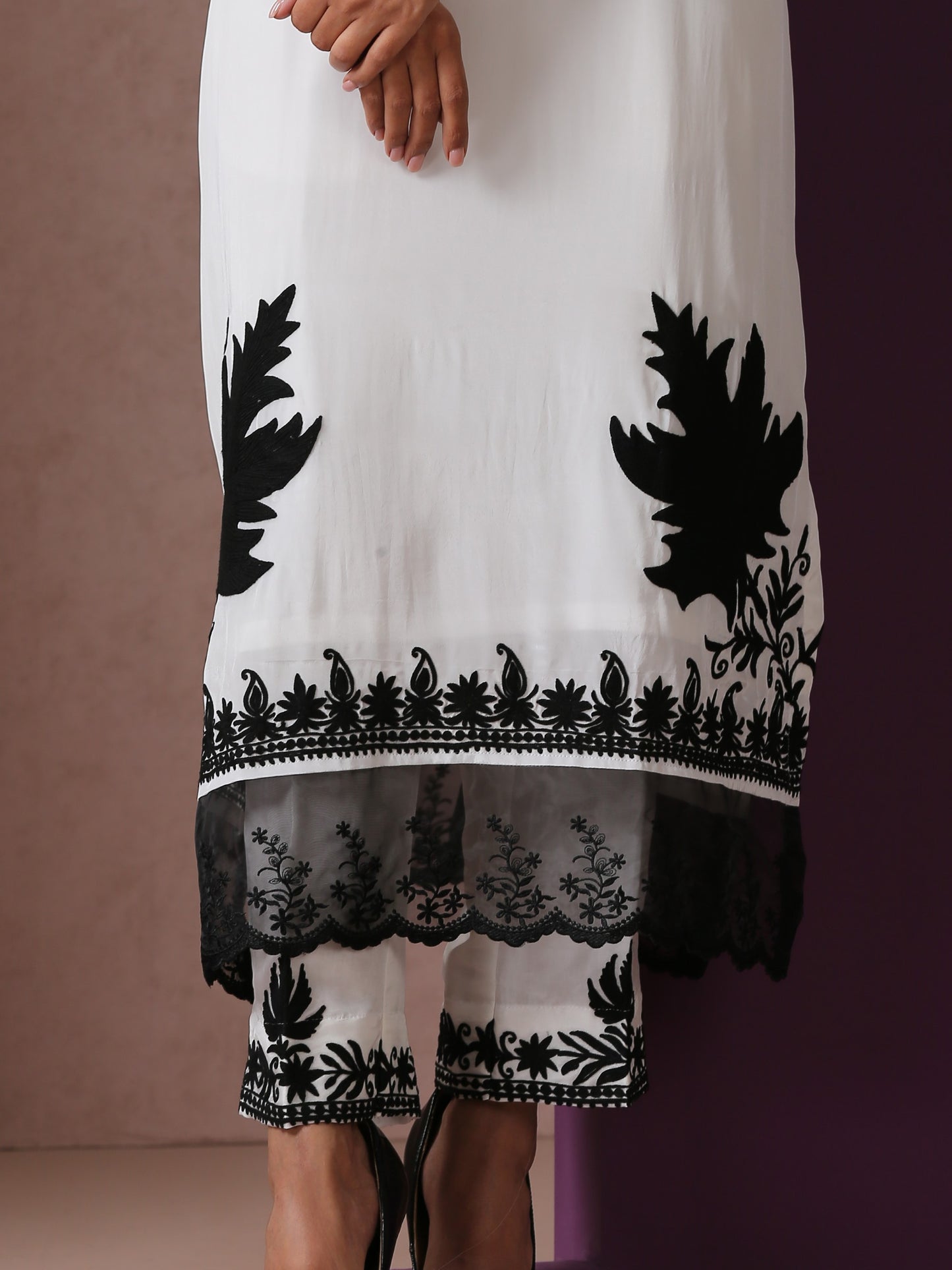 Jashn Chinar Black & White Suit Set
