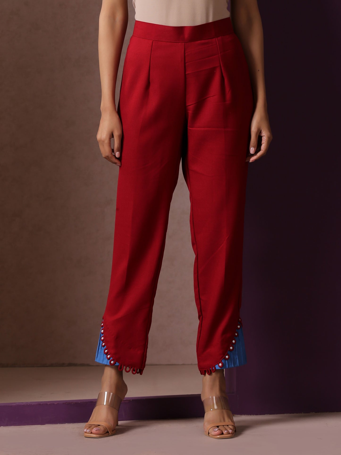 Makhmal English Blue Pheran Set