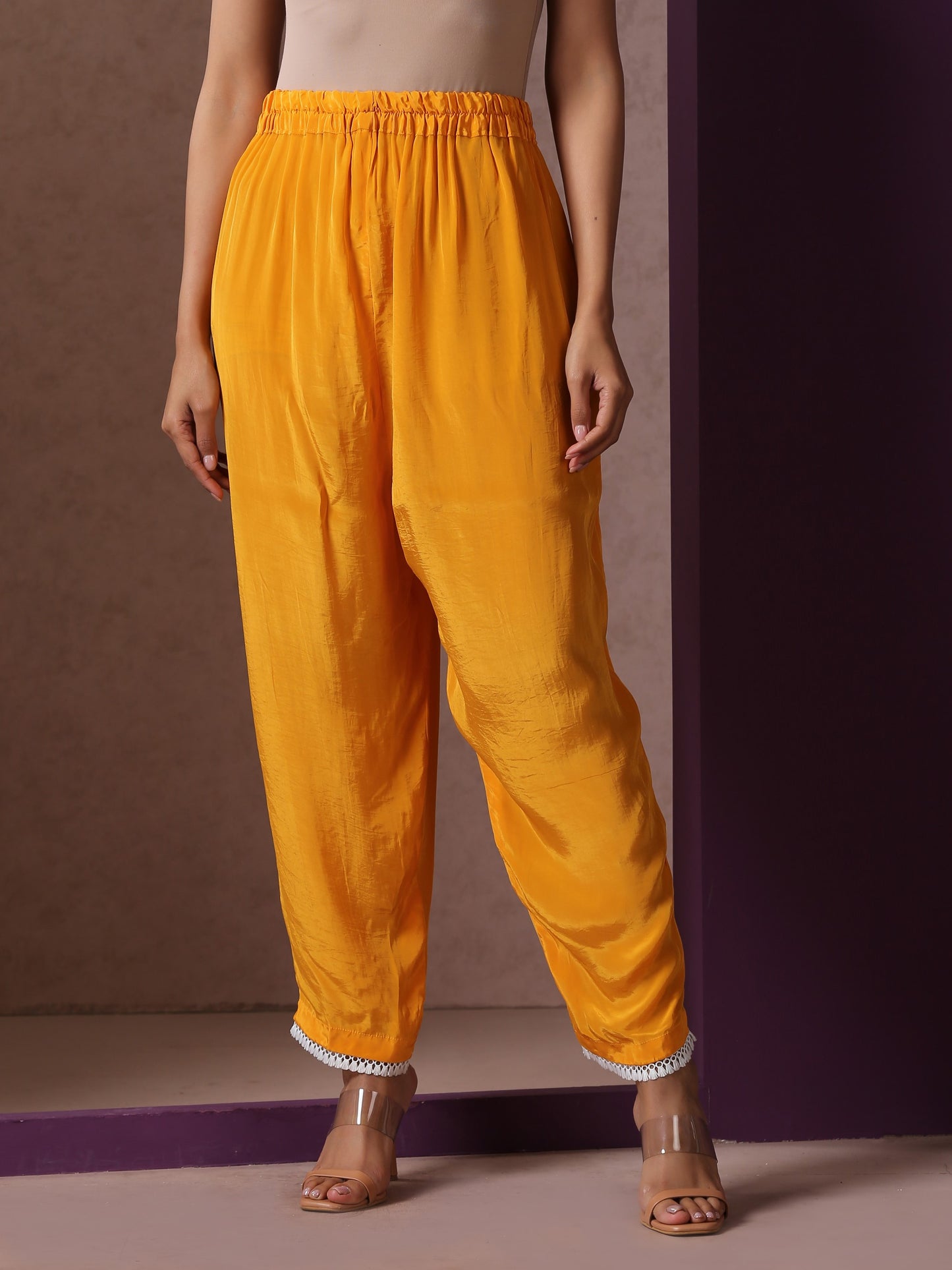 Jashn Mustard Kaftaan Set