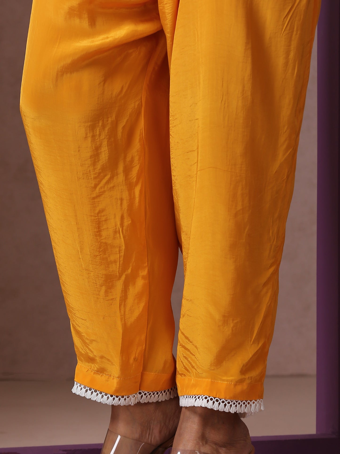 Jashn Mustard Kaftaan Set