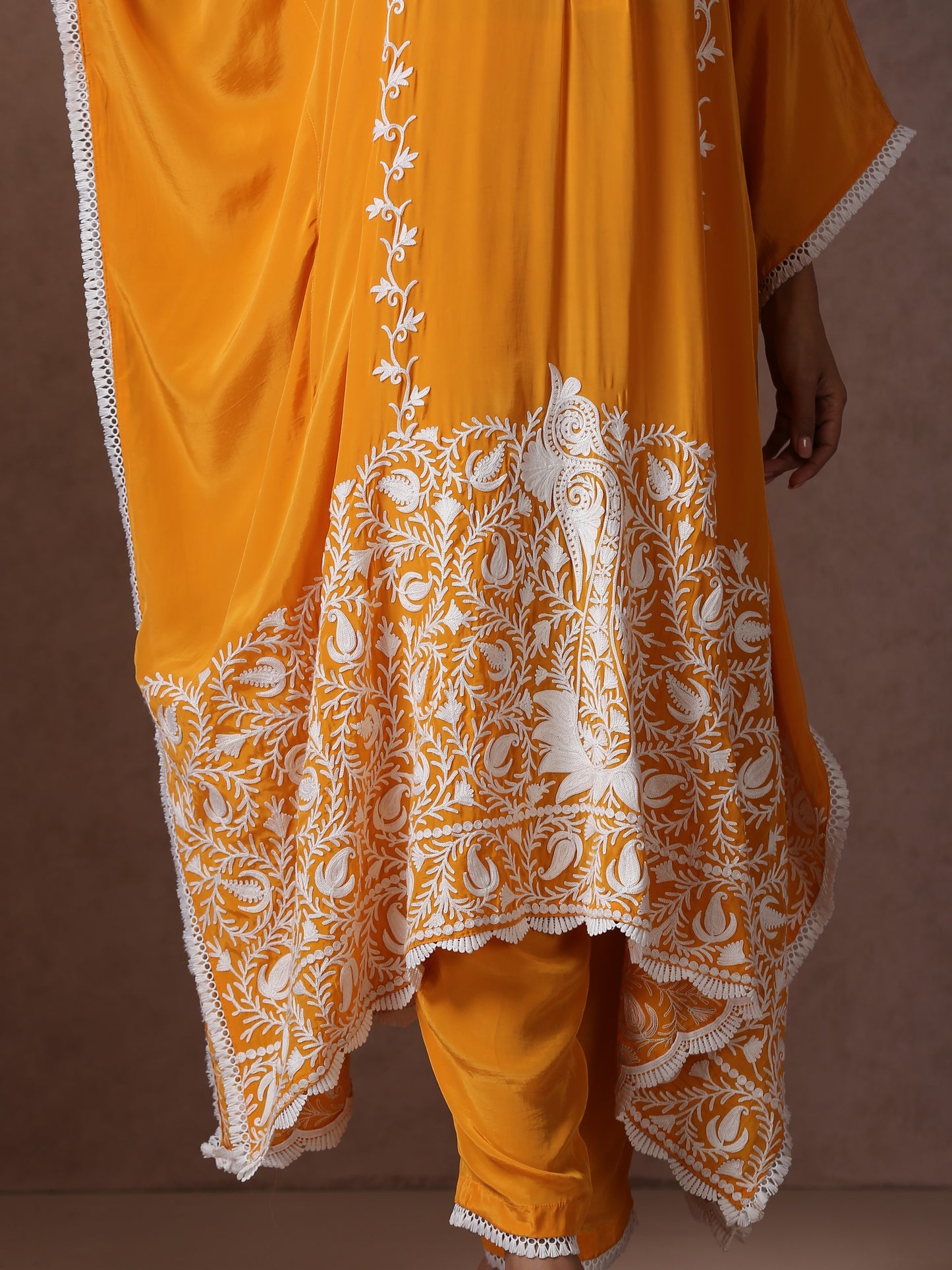 Jashn Mustard Kaftaan Set